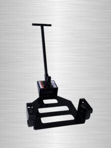 SumoSpin GSA container cart, front-left angle, showing patent-pending three-wheel design.