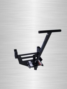 Back-left angle of the SumoSpin GSA safe-moving cart with wide steel baseplate.